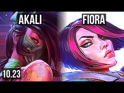AKALI vs FIORA (TOP) | 15/3/7, 6 solo kills, Legendary, 500+ games | KR Diamond | v10.23