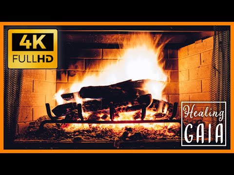 🔥💓 [4K] Sonido de CHIMENEA para DORMIR ▶ Fuego RELAJANTE ☕🔥 [8 HORAS]