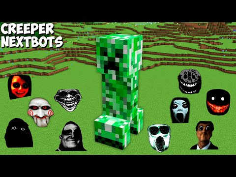 SURVIVAL SECRET GIANT CREEPER BASE in Minecraft - JEFF THE KILLER and GRUDGE and 100 NEXTBOTS