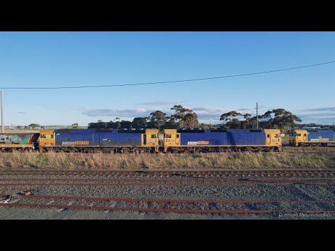 7733V Pacific National Grain Train Departs Gheringhap (8/8/2022) - PoathTV Australian Railways