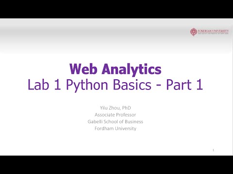 Web Analytics Lab 1 Basic Python Programming