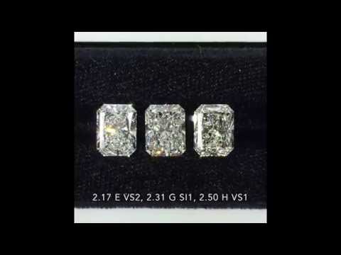 Loose Radiant Cut Diamonds Comparison: 2.17-2.50 carat