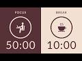 50 10 Pomodoro Timer With Brown Noise 3 Hour Study With Me For Deep Focus ADHD