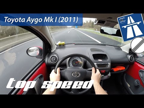 Toyota Aygo Mk1 (2011) on German Autobahn - POV Top Speed Drive