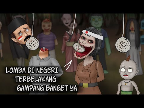 Lomba Hantu Makan Krupuk  - si Mulut Sobek Berjaya! #HORORKOMEDI | Kartun Lucu, Animasi Hantu