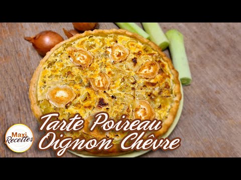 Tarte aux Poireaux, Oignon, Chèvre - Recette Facile