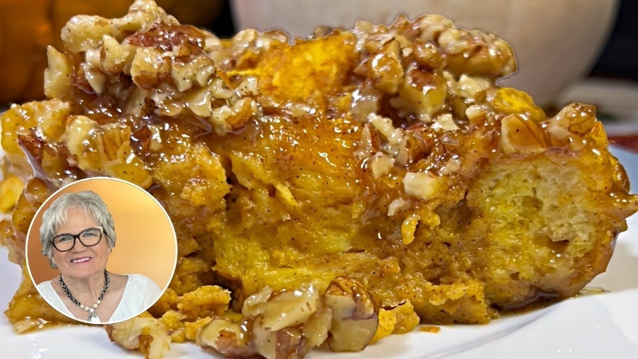 Caramel Pecan Pumpkin Bread Pudding | The Best I've Ever Made