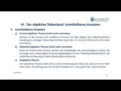 Strafrecht AT Teil 14 (Versuch: Objektiver Tatbestand, Rücktritt)