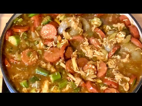 New Orleans Style Shrimp, Chicken and Sausage Gumbo Recipe #Plated #GumboRecipe