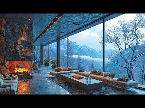 Winter Jazz Music In A Cozy Living Room - Soothing Jazz Music With Fireplace Sound For Relaxation