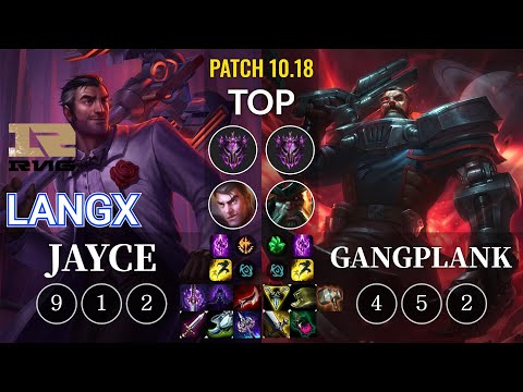 RNG Langx Jayce vs Gangplank Top - KR Patch 10.18