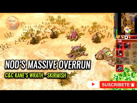 NOD Infantry RUSH!! - C&C3 Kane's Wrath MASSIVE Attacks (vs Brutal AI Scrin)