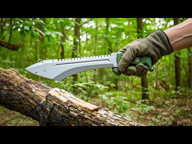Vídeo relacionado con Cuchillo Bushcraft al aire libre, hoja templada, compacto, ideal para cazar, pescar, supervivencia y acampar