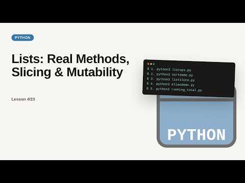 Python Web Development Basic Series Lists Real Methods Slicing Mutability