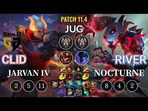 GEN Clid Jarvan IV vs TLN River Nocturne Jungle - KR Patch 11.4