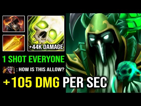 CRAZY +105 Burn Per Second 13Min Radiance 100% Delete Mid with Infinite HP Regen Necrophos Dota 2