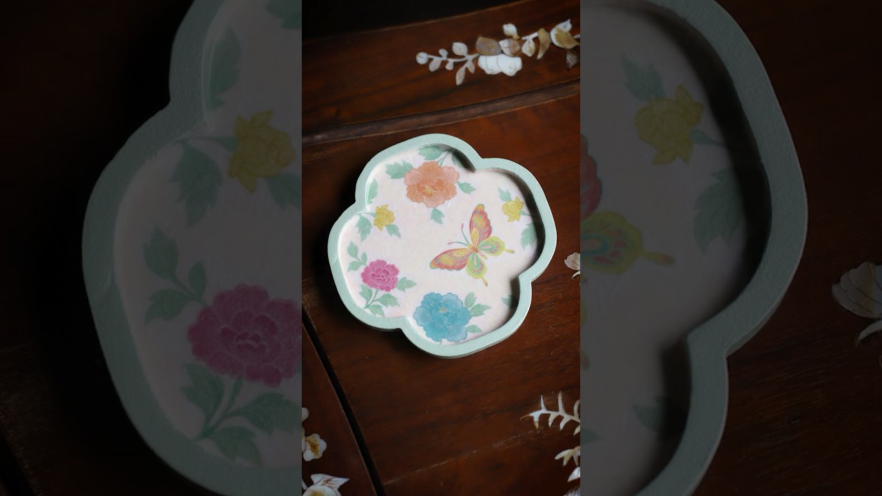 《シノワズリ風ミニトレイ》 #diy #デコパージュ #ハンドメイド #decoupage  #handmade  #shorts