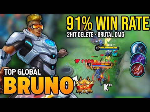 91% WIN RATE! BRUNO BEST BUILD 2022 | TOP GLOBAL BRUNO GAMEPLAY | MOBILE LEGENDS✓