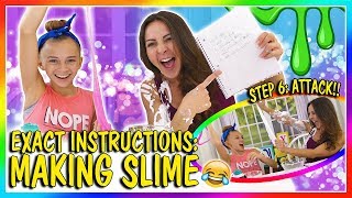 EXACT INSTRUCTIONS MAKING SLIME CHALLENGE | We Are The Davises