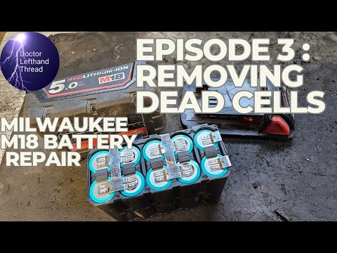 Milwaukee Battery repair course EPISODE 3 removing dead cells from a battery pack