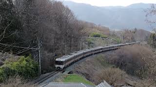 特急「ワイドビューしなの」上り、383系 篠ノ井線姨捨駅付近通過