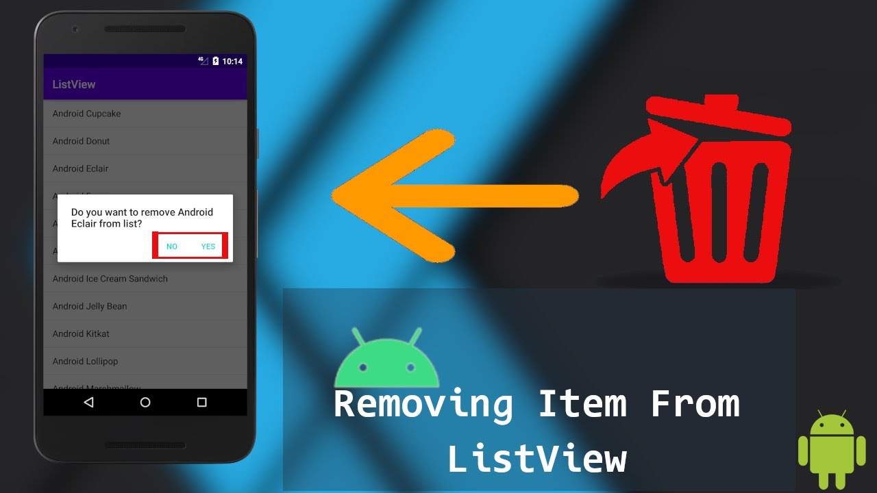 How to remove list item from ListView in Android? CrossPointe