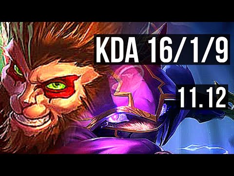 WUKONG vs KENNEN (TOP) | 16/1/9, Legendary, 700+ games | NA Grandmaster | v11.12