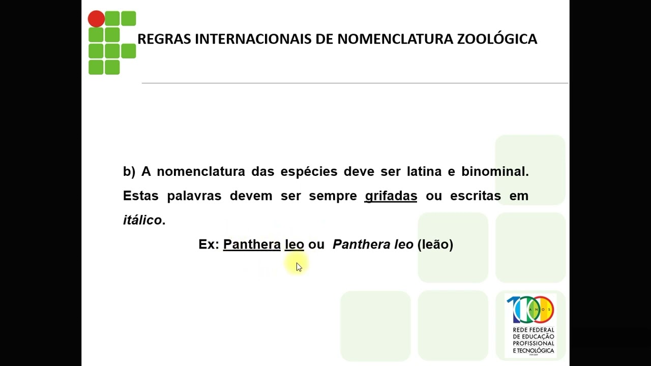 Video aula sistemática e classificação de seres vivos