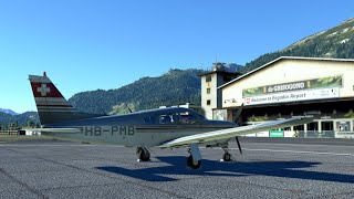 Piper PA–28R Turbo Arrow III .. Instructor Test Flight around Samedan St.Moritz LSZS ..