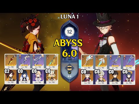 C2 Chiori Taser & C0 Lyney Triple Pyro | Spiral Abyss 6.0 | Genshin Impact 【原神】