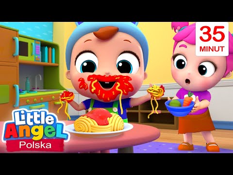 Dobre maniery przy stole - Jemy spaghetti + więcej | Little Angel Polska - Piosenki dla dzieci