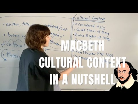 Macbeth Study: Cultural context relating to values, attitudes, and beliefs