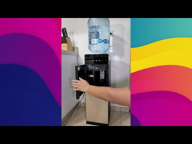 Vídeo relacionado con Dispensador de agua caliente y fría AUYART, estilo simple y práctico, negro y blanco, 550 W, 4,5-18,9 L