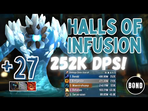 Halls of Infusion +27 - Tyrannical/Storming/Raging- Elemental Shaman POV (with Aug Evoker)