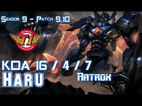 SKT T1 Haru AATROX vs OLAF Jungle - Patch 9.10 KR Ranked