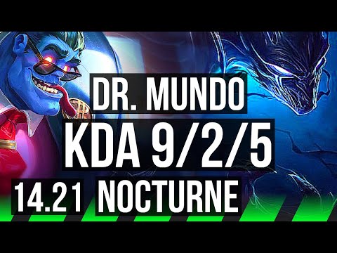 DR. MUNDO vs NOCTURNE (JGL) | 9/2/5, Legendary | EUW Diamond | 14.21