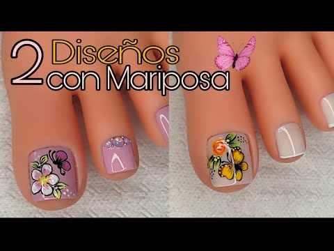 2 Bonitos diseños con MARIPOSA 🦋#miarteentusuñas 😍