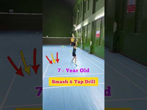 Smash & Tap Drill by 7 - Year Boy #shorts #smash #badminton