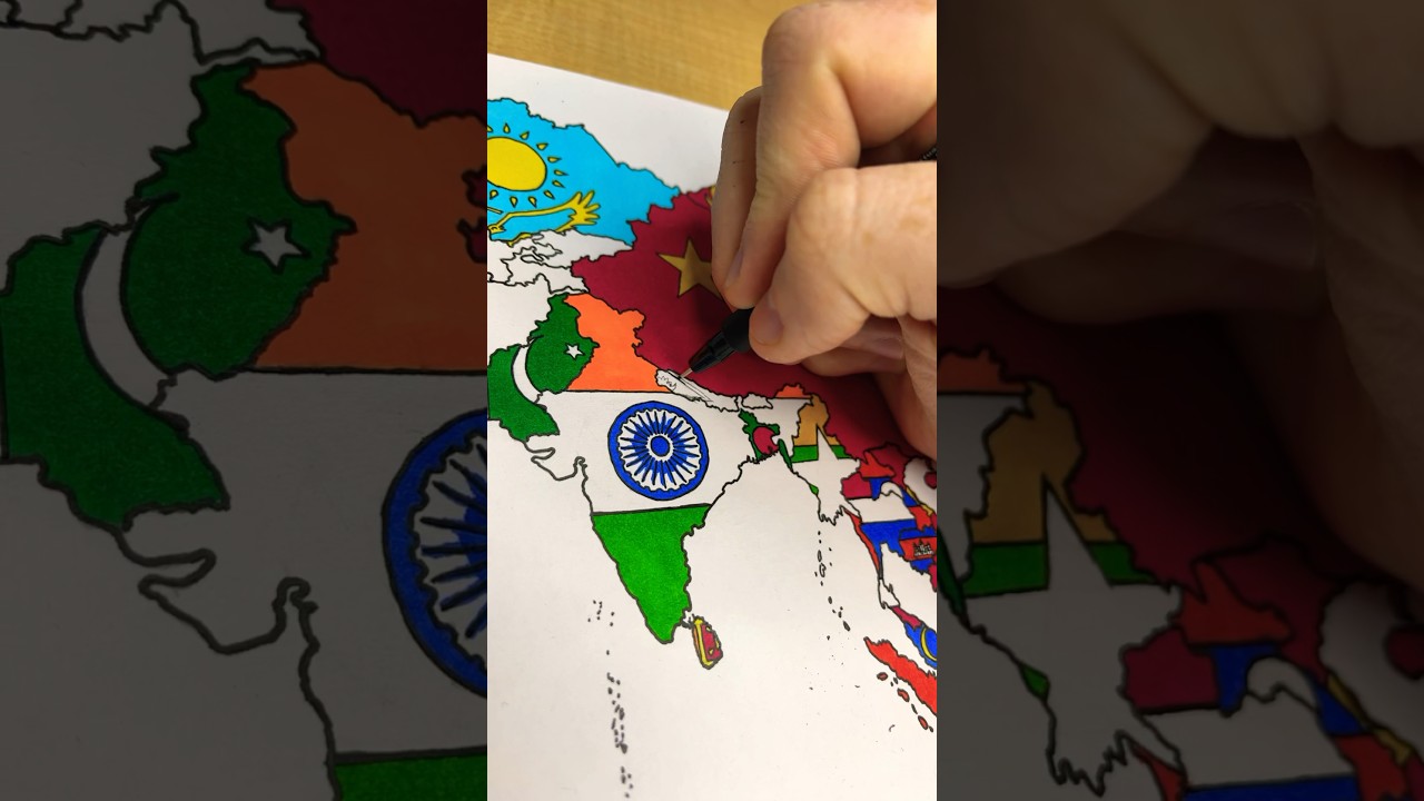 Can You Draw The NEPAL Flag in its Borders? #map #nepal #shorts