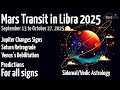 Mars Transit In Libra 2025 Sep 13 Oct 27 Vedic Astrology Predictions Astrology Sidereal