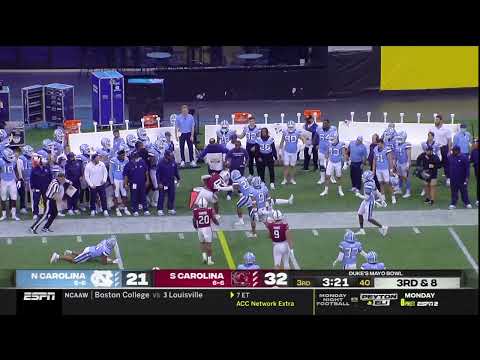 2021 Dukes Mayo Bowl USC vs UNC - Jaheim Bell 9 Yd Recpetion
