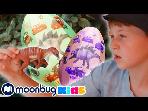 Giant Dinosaur Toy Eggs! | Jurassic Tv | Dinosaurs and Toys | T Rex Family Fun