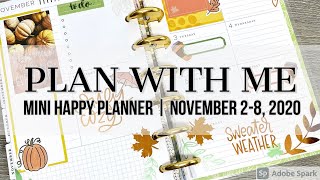 Plan with Me | Mini Happy Planner | November 2-8, 2020 | #happyplanner