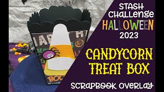 Candycorn Popcorn Treat Box Paper Craft | 2023 Halloween Craft Stash Challenge #12