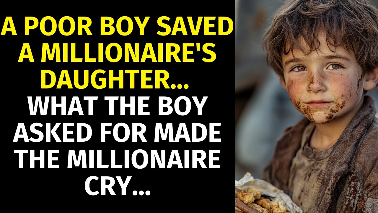 A poor boy saved a millionaire's daughter... What the boy asked for made the millionaire cry...