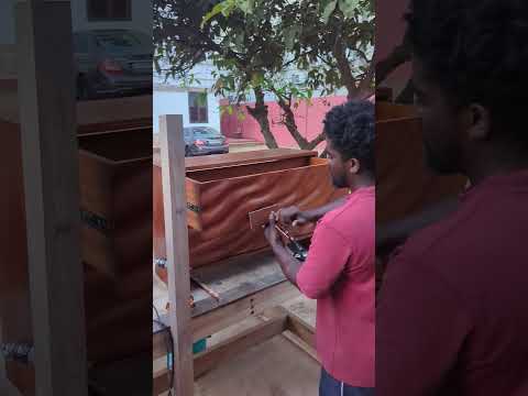 Wave-carved Guarea chest of drawers video