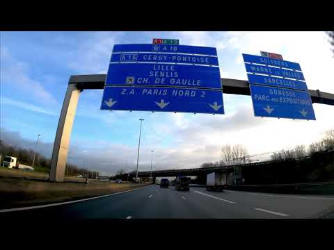 DRIVE TO CHARLES DE GAULLE AIRPORT PARIS,FRANCE[4K UHD]