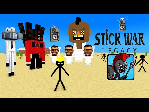 Monster School : STICK WAR LEGACY VS SKIBIDI TOILET SPEAKER HEAD AND CAMERA HEAD - Minecraft