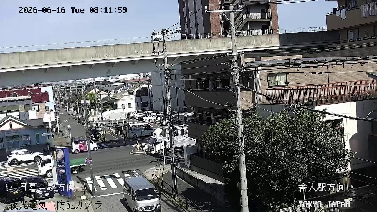 Live webcam view of Nippori-Toneri Liner at Yazaike