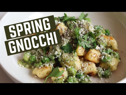 Parisian gnocchi recipe with pea and asparagus pesto